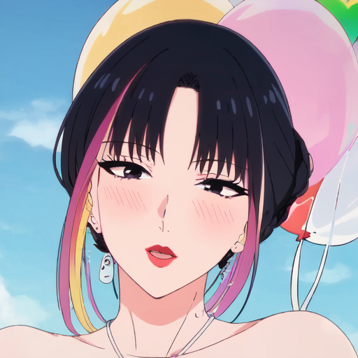01612-3501582062-masterpiece, best quality, 1 girl,mother, pretty and cute, (rainbow color Highlight Hair,colorful hair_1.4), wearing blue and pu.png